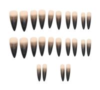 Hemobllo 24 Pièces Faux Ongles Noirs à Coller Courts Ronds, Finition Mate | Plastique, Look Discret, pour Débutantes, Rendez-vous Romantiques et Journées de Bureau