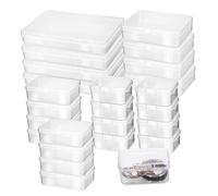 Hemobllo 24 pièces Lot de Boîtes Rangement Transparentes Petites Organiseurs avec Couvercles Sécurisés Boîtes Plastique Empilables pour Perles Outils et Bricolage Différentes pour