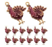 Hemobllo 24 Pièces Pendentifs Alliage de Dinde pour Bijoux DIY Breloques Automne pour Colliers Boucles Oreilles et Bracelets Décorations Artisanales pour Fête de Thanksgiving