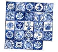 Hemobllo 24pièces Autocollants De Carreaux Rétro Stickers Décoratifs Imperméables Pour Salle De Bain Et Cuisine Décalcomanies Amovibles