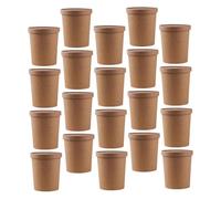 Hemobllo 25 ensembles Kraft Paper Porridge Cups With Lids Soup Containers Portable Takeout Boxes With Leak-resistant Thick Walls For Fast Food And Meals