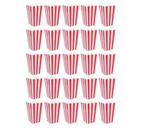 Hemobllo 25 pièces Boîte à Popcorn Papier Rayée Rouge et Blanche Lot de Contenants Multifonctionnels pour Cinéma et Snacks Récipients Idéaux pour Popcorn Frites et Apéritifs
