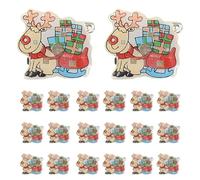 Hemobllo 25 Pièces de Broches de Noël Pailletées, Épingles Émaillées Lumineuses à LED, Badges Renne à Poussette, Bijoux Couleurs Assorties pour Chemise, Sac Dos, Décoration Fête