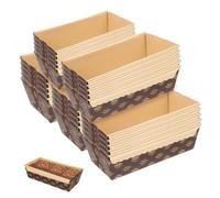 Hemobllo 25 pièces Lot de Moules Pâtisserie Papier Rectangulaires Résistants Chaleur Caissettes à Cake Jetables pour Gâteau Empilables et pour Cuisson Uniforme