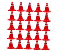 Hemobllo 25 pièces Simulation de Panneaux de Signalisation Route et Cônes de Chantier Plastique pour Maquettes et Jeux Éducatifs Garçon Fille