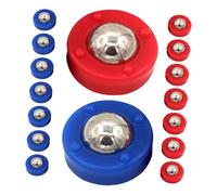 Hemobllo 28 pièces de Shuffleboard Acier et Plastique Accessoires et Durables pour Jeux de Palet Famille Compactes et Faciles à Transporter Lot Bleu et Rouge