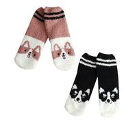 Hemobllo 2paires Chaussettes Hiver Moelleuses Polaire Corail Chaussettes Épaisses Chaudes Pour Maison Lot