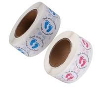 Hemobllo 2pcs Autocollants Empreinte de Pied pour Bébé, Auto-adhésifs, Ronds, Décorations Créatives pour Fête Shower, Design Bleu Mignon