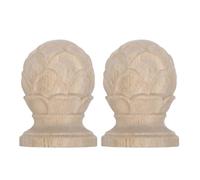 Hemobllo 2pcs Fleurons en Bois Dur Sculpté D'ananas, Capuchons de Poteau Décoratifs pour Escalier et Clôture, Design Classique Élégant pour Décoration Intérieure