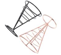 Hemobllo 2pcs Présentoir à Amuse-Gueules et Support pour Poulet Frit en Acier Inoxydable, Panier de Cône Créatif et Stylé pour Stocker et Exposer Frites et Onion Rings, pour Mariage