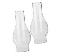 Hemobllo 2pièces Abat-Jour pour Lampe à Pétrole Lot de Verre Transparent Design Vintage Cheminée Compatible Lampes Classiques Diffuse Lumière Vive pour Intérieur Cosy Base