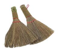 Hemobllo 2pièces Balai De Bureau Petit Balai Paille à Manche Court Fait Main Balayette Ménage pour Nettoyage Poussière Domestique