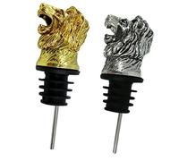 Hemobllo 2pièces Bouchon Verseur à Vin Tête De Lion Lot Pour Bouteille De Vin Doré Et Argenté Bouchons à De Bouteille Capsules De De