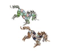 Hemobllo 2pièces Broches Alliage Forme Licorne Ajourées Lot Pour Femme Accessoires De Mode Simples Personnalisées Créatives Bijoux