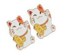 Hemobllo 2pièces Broches Chat Mignon Épinglette Cartoon Kawaii Pour Vêtements Et Accessoires Décoration De Mode Aesthetic Pour Et Femmes