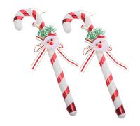 Hemobllo 2pièces Cannes De Bonbon Pour Sapin De Noël Décorations Suspendues Plastique Torsadé De Breloques Forme De Nœud De Père Noël Pour Fêtes De Fin Année