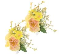 Hemobllo 2pièces Epingle Cheveux Fleur Hibiscus Peigne Lateral Fleur Artificielle Accessoire de Coiffure Hawaiien pour Mariage et Evenement Estival Barrette Cheveux Tissu pour Femmes