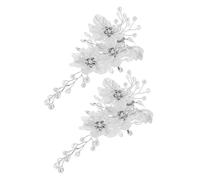 Hemobllo 2pièces Épingles à Cheveux de Mariage Ornées de Perles Strass Pinces à Cheveux Fleuries pour Mariée Demoiselles Honneur Fêtes et Événements Formels
