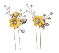 Hemobllo 2pièces Épingles Cheveux Mariage Forme De u Ornées De Fleurs Accessoires De Coiffure Pour Mariée Pour Occasions Spéciales