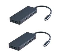 Hemobllo 2pièces Hub USB Compact avec Ports Adaptateur Type-c Et Interface Compatible avec pour Ordinateurs Portables Et Voyages Noir