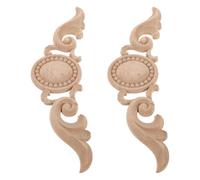 Hemobllo 2pièces Incrustations et Appliques Bois Sculpté Ornements Floraux pour Meubles Décalcomanies Soi-même pour Décoration de Portes et Armoires