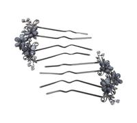 Hemobllo 2pièces Lot De Pinces à Cheveux Forme De u Avec Décor Floral Accessoires De Coiffure Métal Pour Femmes Et Demoiselles Honneur Épingles à Chignon Rétro