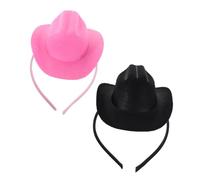 Hemobllo 2pièces Mini Cowgirl Headband Lightweight Mini Cowboy Hat Hair Accessory for Women and Girls Comfortable Fit for Western Birthday Halloween Festival and Holiday Parties