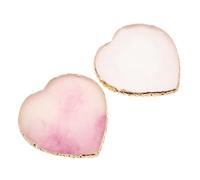 Hemobllo 2pièces Palette de Mélange pour Ongles Forme de Cœur avec Bord Doré pour Nail Art Cosmétique Professionnel et Usage Domestique