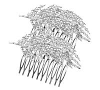 Hemobllo 2pièces Peigne à Cheveux Femme Alliage Avec Strass Accessoire Décoratif Élégant Pour Mariage Et Chignon Peigne Pour Mariée Accessoires De Coiffure Raffinés