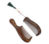 Hemobllo 2pièces Peigne de Massage Bois de Santal pour Cheveux Lot de Petits Peignes Vintage Antistatiques Masseur de Chevelu Portable pour Femmes et Hommes