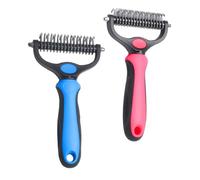 Hemobllo 2pièces Peigne Double Face pour Chien et Chat Outil de Démêlage pour Sous-poil Brosse Anti-mue pour Éliminer les Nœuds et Poils Longs