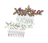 Hemobllo 2pièces Peignes à Cheveux Strass pour Mariage Lot de Accessoires de Coiffure Brillants Peignes de Côté pour Mariée pour Bal de Promo et Fête