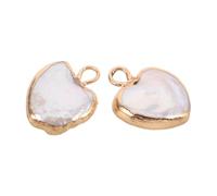 Hemobllo 2pièces Pendentif Cœur Perle Irrégulière Breloque pour Collier et Boucle Oreille Accessoire de Création de Bijoux Apprêts de Bijoux