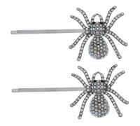 Hemobllo 2pièces Pince à Cheveux Araignée Pour Femmes Et Filles Lot De Barrettes à Thème Halloween Avec Strass Pailletés