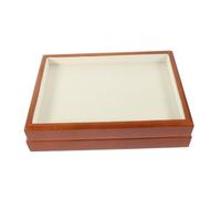 Hemobllo 2pièces Plateaux de Rangement pour Bijoux Bois Massif Plateaux Plats Empilables pour Colliers Bagues et Bracelets Usage Domestique ou Commercial