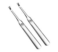 Hemobllo 2Pièces Poussoir à Cuticules Acier Inoxydable Set de Outils de Pédicure pour Éliminer Peaux Mortes Ongles Mains