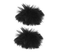 Hemobllo 2pièces Protège Micro Peluche Souple Housse Pour Micro-cravate Lot De Noire Isolante Pour Studio Et Scène