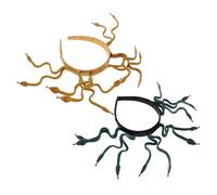 Hemobllo 2pièces Serre-tête Serpent Méduse Coiffe Égyptienne Plastique Lot Couleurs Vert Profond et Doré Terreux Accessoire de Cosplay pour Femme