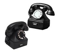 Hemobllo 2pièces Téléphone Vintage De Simulation Résine Jouet Interactif Pour Modèle Décoratif Rétro Pour Maison Et Bureau