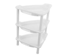 Hemobllo 3 Couche Étagère Angle à Palier Plastique Organisateur De Salle De Bain pour Articles De Toilette Ustensiles De Cuisine Et Décoration