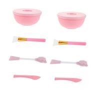 Hemobllo 3 Ensembles Bol Mélangeur pour Masque Visage Brosse Nettoyante Visage Silicone Double Tête Kit Application de Masques