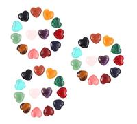 Hemobllo 3 Ensembles Ornementales Cristal Naturel Forme Cœur Couleurs Mixtes Décoration Intérieure Et Cadeau Pour Apaisement Émotionnel Et Lithothérapie 24 Pièces * 3
