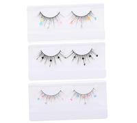 Hemobllo 3 Faux Cils Colorés à Paillettes Extensions de Cils Naturels Effilés et Courbés pour Mariage Fête et Cosplay