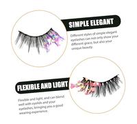 Hemobllo 3 Faux Cils Colorés à Paillettes Fluorescentes Extensions Naturelles et Filles Look Glamour et Confortable Effet Yeux de Chat Scintillant pour Maquillage de Scène