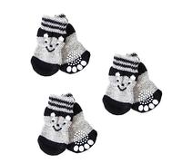 Hemobllo 3 Paires Chaussettes Antidérapantes pour Chien de Couvre Coton pour Petits Chiens Protection Intérieure avec Motif Adorable Confort et Traction pour Sol Glissant