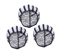 Hemobllo 3 Pcs Bonnets de Postiche en Filet Noir Ajustables en Caoutchouc Confortables Coiffure Fabrication de Perruques