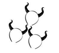 Hemobllo 3 Pièces Bandeau à Cornes Incurvées Noir en Plastique pour Cosplay et Soirées à Thème, Accessoire de Costume Design Unique et Captivant