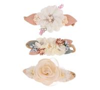 Hemobllo 3 pièces Bandeaux Fleurs Garçon Fille Fille Accessoires Doux Confortables pour Photos et Fêtes Bandeau Cheveux Élégant avec Perles et Cadeau pour Nouveaux et Cérémonies