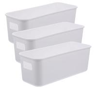Hemobllo 3 pièces Boîte de Rangement Bureau Plastique pour Coque Téléphone Cosmétiques et Câbles USB Organisateur Multifonction pour Bureau et Maison