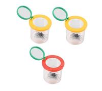 Hemobllo 3 pièces Boîte Loupe Insectes pour Garçon Fille Observation Extérieure Mallette Plastique et Compacte Outil Pédagogique pour Exploration des Petits Insectes Rouge et Jaune